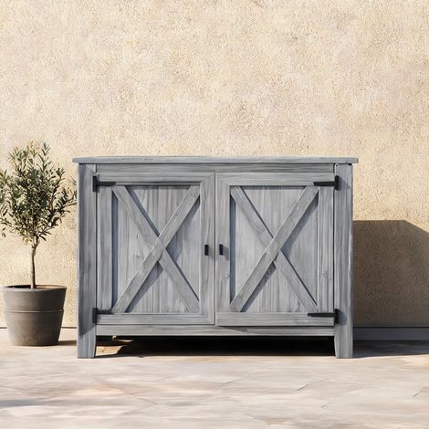 Chariot de jardin Placard de jardin bois sapin 110 x 60 x 88,5 cm (1/5)