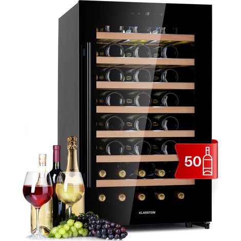 Klarstein – Cave à vin de vieillissement 52 bouteilles – Température 5-18°C – Écran tactile – Verre anti-UV – Moteur silencieux – Design élégant (1/5)