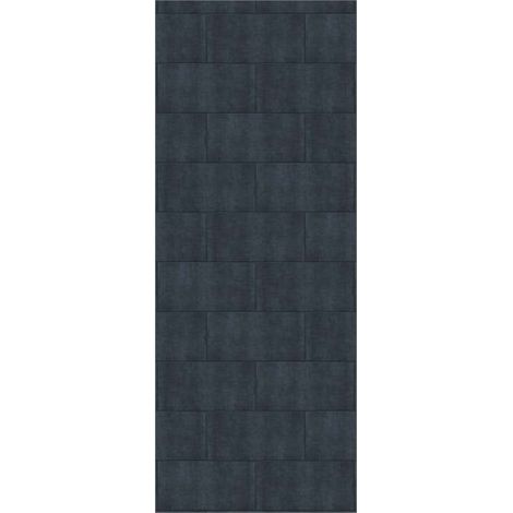 Panneau mural douche en alu-composite VIPANEL - Carrelage Décor Dalle Grise - Finition Brillant - 100x255cm (1/5)