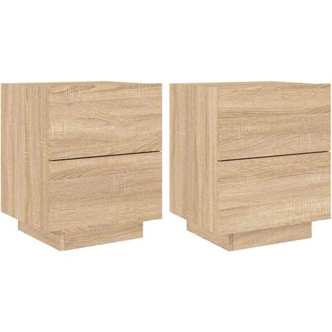 Maison Exclusive - Nachttische mit LED-Leuchten 2 Stk. Sonoma Eic