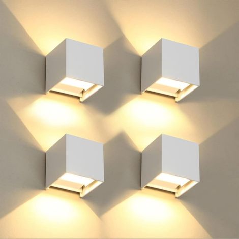 applique murale carrée LED d'intérieur moderne light lumière chaude non dimmable 4 pièces 6W (1/5)