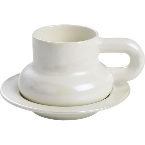 Mug En Céramique Pour Le Café Poignée Ergonomique Réutilisable Élégante Mug À Café Épais Pour Café, Thé, Lait, Boisson, Tasses Grès, Maison, Cuisine, Bureau, Restaurant, (1/5)