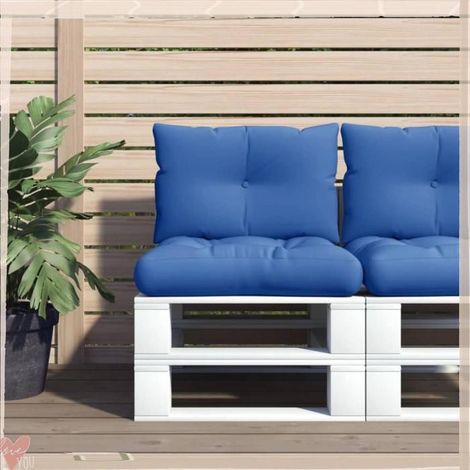 Coussins de palette - VINGVO - 360844 - Bleu royal - Polyester résistant UV et eau - Rembourrage fibres creuses (1/5)