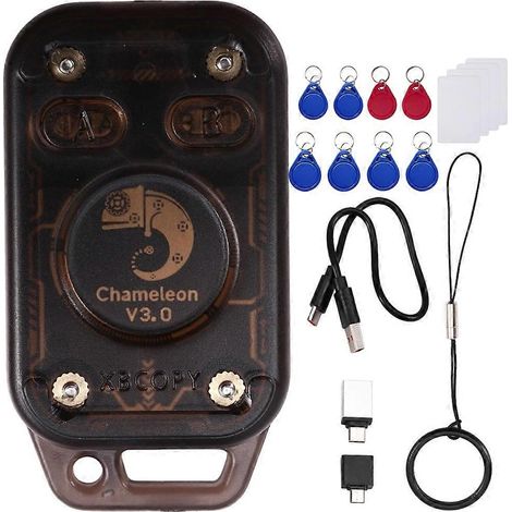 Émulateur de lecteur de puces RFID Chameleon V3.0 + kit de 12 cartes porte-clés UID/CUID, copieur d'étiquettes de cartes d'identité à puce, lecteur/graveur NFC (1/5)