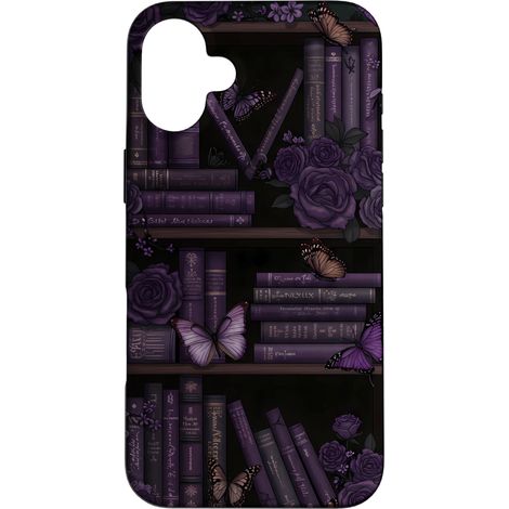 Bibliothèque Roses et papillons violets gothiques Coque pour 16 Plus (1/3)