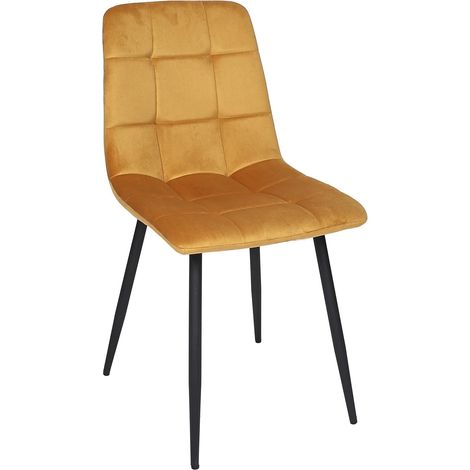 Chaise jaune moutarde 45x88x52 cm