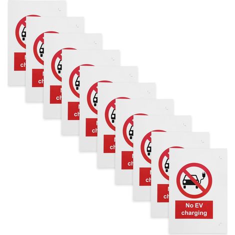 10 Pièces Panneau D'avertissement de Charge de Voiture 160mm X 125mm "pas de Charge EV" Panneau D'avertissement Haute Brillance Surface Avant Imperméable PVC Autocollant Auto-adhésif (1/5)