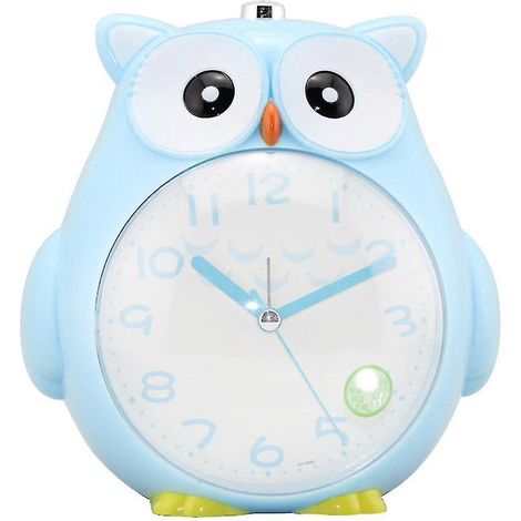 Réveil silencieux hibou à balayage double tonalité pour enfant/étudiant - Bleu (1/5)