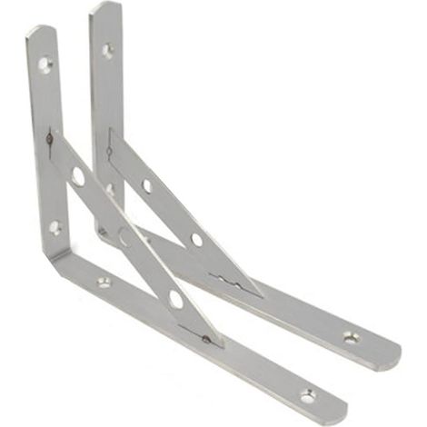 Metall-Eckhalterung, 2 Stück 90°-Regalhalterung für Eckregale, Regalhalterung für Wandregale, Regalhalterungswinkel aus Edelstahl, 300 mm (1/5)