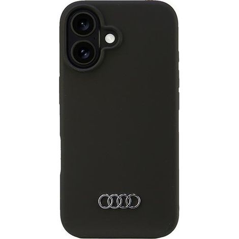 Custodia in silicone Audi per iPhone 16 6.1, nera/rigida, modello AU-LSRIP16-Q3/D1-BK (1/5)