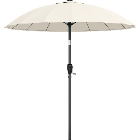 Outsunny 2m Shanghai Garden Parasol Umbrella, Outdoor Sun Shade, Cream White (1/5)
