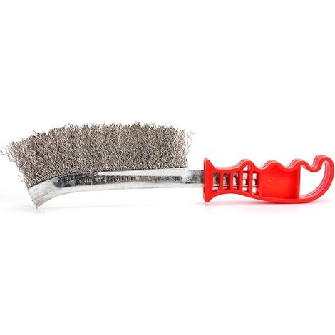 1 brosse de nettoyage barbecue, tête inclinée, fils acier antirouille, poignée inox renforcée, pour grilles charbon et fumoirs