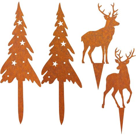 Craft de jardin, ManoMano, modèle Rusty Deer B, décor métal rustique fer forgé pour sol extérieur