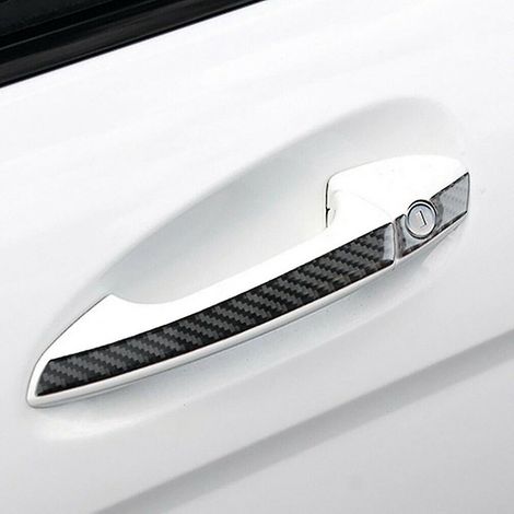 Autocollants de garniture de poignée de porte extérieure en fibre de carbone pour Mercedes-Benz Classe C W204 2007-2014 C200 C220 C250 C300 (1/4)