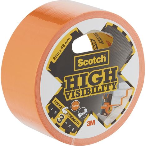Ruban Adhésif en Toile Orange Haute Visibilité 1 Rouleau 25 m x 48 mm Multi-usages Forte Adhérence Déchirable à la Main Inscriptible Pour Réparations et Regroupement (1/5)