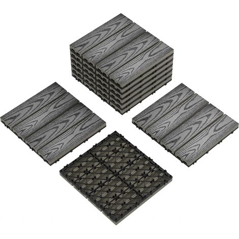 TERRASSENFLIESE 9 Stück 12x12 Zoll,  Grau