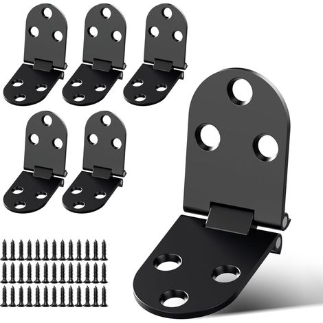 6 piezas de bisagras negras de bandeja abatible de 180 grados para mesa plegable, bisagra de palanca, bisagras para mesa plegable, gabinete (1/5)