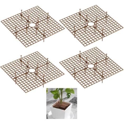 Lot de 4 cache-pots de fleurs de 30 cm avec découpe centrale pour plantes (marron) (1/5)