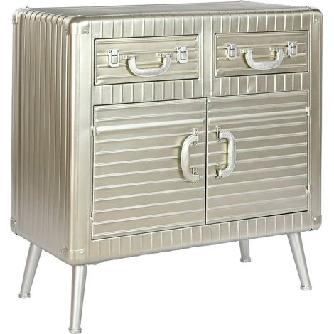 Buffet contemporain argenté pour élégance moderne - Argenté métallique lustré moderne (1/5)