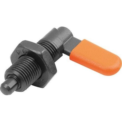 KIPP Sperrriegel D10 M20x1,5 Stahl brüniert mit Gewindehülse und Kappe (1/3)