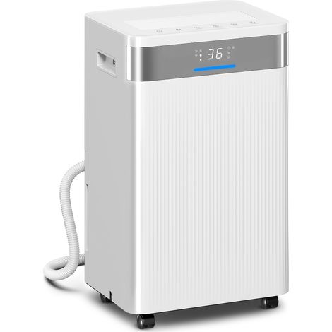 Luftentfeuchter, 4,5 Liter Tank, 24-Stunden-Timer, LED-Display, Kunststoff, Weiß