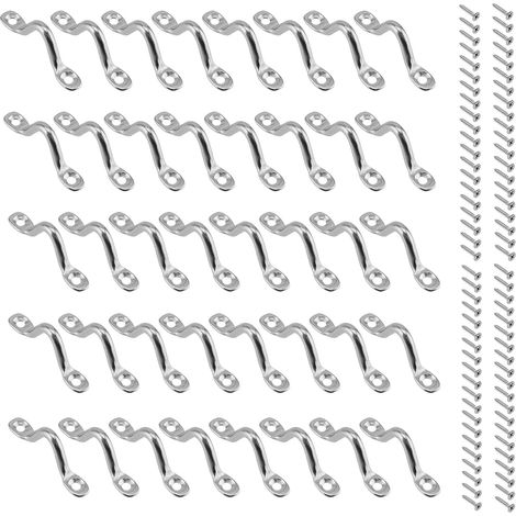 40 Plaque Oeillet, Acier Inoxydable 304, M4, Boucles de Pont, 80 Vis, Kayak Bateau (1/5)