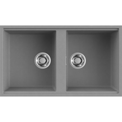 Lavello Elleci Incasso 2 vasche 83,6x48,8 Best 450 Sottotop Granitek Grigio Cemento LGB45048BSO (1/3)
