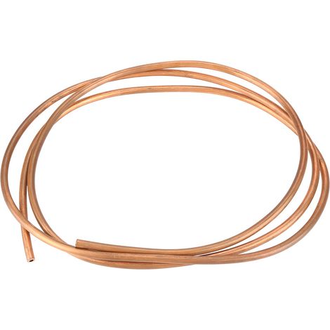 Tube en cuivre souple T2 de 2 m, diamètre intérieur 4 mm, diamètre extérieur 6 mm, épaisseur 1 mm, pour la réfrigération