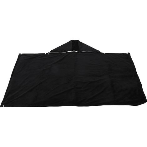 Soavoa Couverture Chauffante Électrique Polaire Capuche Lavable Réglable 150x80cm Noire (1/4)