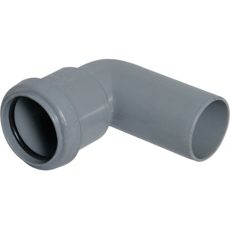 FloPlast Push Fit Waste 90° Bend 40mm Grey - Pack of 10 (1/2)
