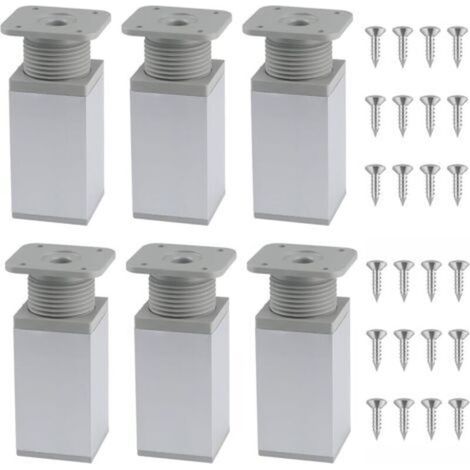 6 Pièces Pieds de Meubles Réglables, Pieds de Meubles Réglables en Aluminium, Pieds pour Meubles en Aluminium, Pied de Meuble, Pieds Reglables, pour Meubles pour Canapé, Lit, Et Armoires (1/5)