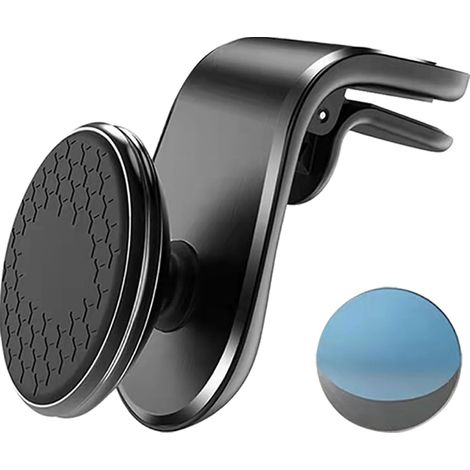 Magnetische Autotelefonhalterung, magnetische Handyhalterung mit 360°-Drehung, L-förmige magnetische Autohalterung (schwarz)