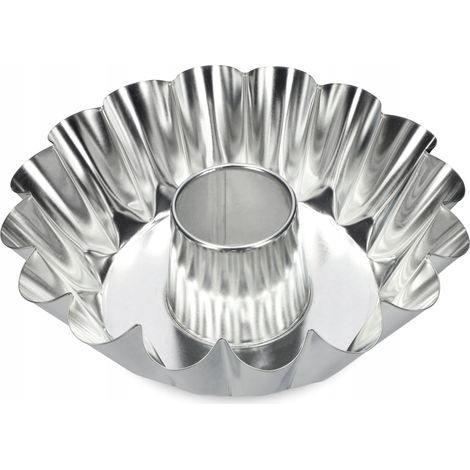 KADAX Gugelhupfform, Kuchenform aus verzinktem Blech, Backform, 25 cm, Silber (1/5)