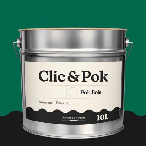 Peinture Bois Extérieur – POK BOIS - 10L - RAL 6016 - Vert turquoise- Résistante aux intempéries - Ne s'écaille pas