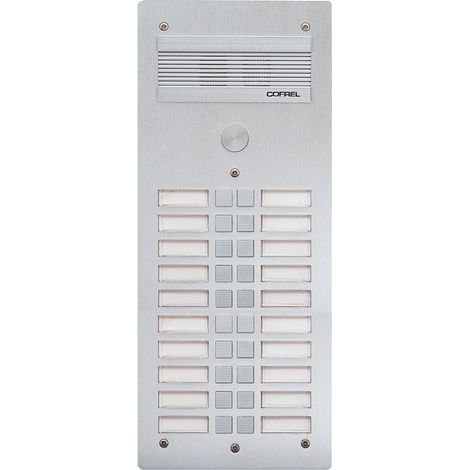Bticino – Platine de rue audio Série 300 – Façade Alu 4 mm – 20 appels – Pose encastrée ou en saillie – Double grille de protection micro-HP (1/2)