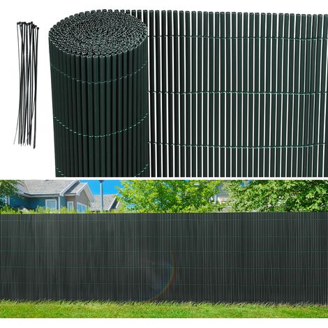 Wolketon Frangivista in PVC Effetto Bambù per Giardino e Balcone – Recinzione Oscurante, Frangivento, Schermo Privacy per Balcone e Giardino 80x400cm Verde