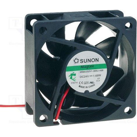 Ventilador 24Vdc Medidas 60x60x25mm 2 Cables 450mm Vapo 1.01W Sunon