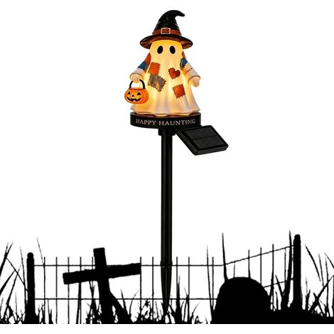Piquet lumineux solaire fantôme Décorations Extérieures Festives Piquet Lumineux Fantôme d'Halloween pour Jardin arrière, Patio, Cour, Pelouse, Parc, de garage (1/5)