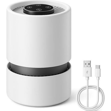 1 purificateur d'air chambre, filtration HEPA + charbon actif, silencieux 25 dB, idéal allergies et odeurs, pour maison et bureau