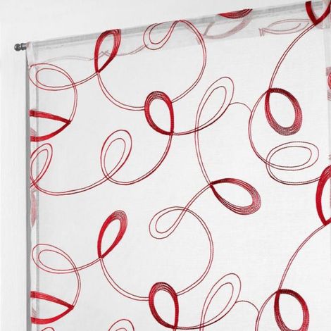 Paire de voilages 60 x 120 cm Hoop rouge (1/3)