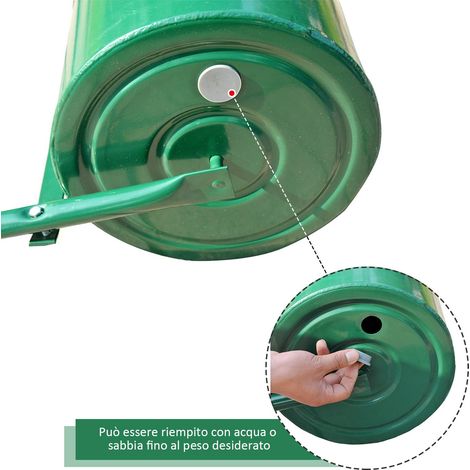 Rullo da Giardino Professionale in Metallo 104x42x30 cm