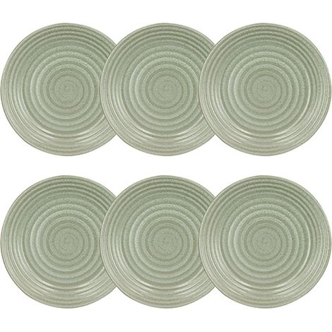 Lot de 6 assiettes à dessert 21cm en grès, TURBOLINO (1/3)