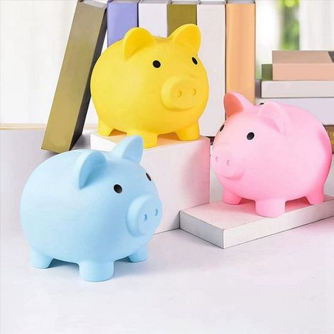 2X Grande Tirelire, Tirelire En Plastique Incassable, Tirelire pour Filles et Garçons, Cadeaux Pratiques pour Anniversaire (Bleu) (1/5)