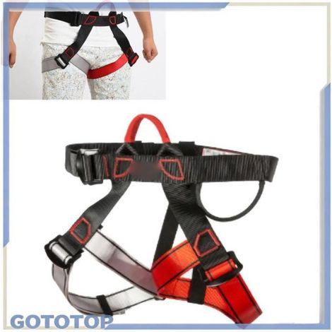 Fdit Ceinture de sécurité de sécurité en descente Downhill See ceinture de sécurité extérieure alpinisme de sport Noir Rouge Gris (1/5)