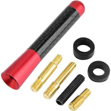 Antenne de Voiture, antenne Courte Radio à vis en Fibre de Carbone de 3"pour la Modification Universelle de la Voiture(Rouge) (1/5)