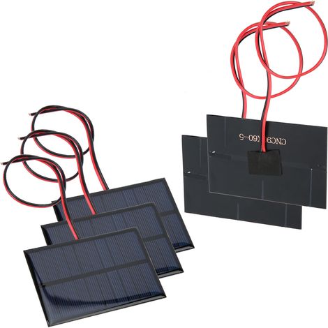 5 Stück DC5V 150mA Solarmodul mit 30 cm Kabel, wetterfest, zum Laden (1/5)