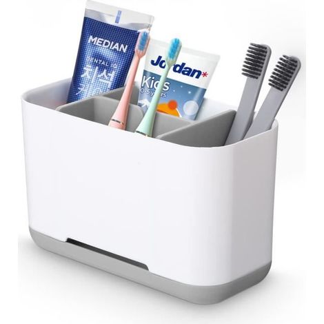 Porte Brosse à Dents - Non spécifié - Amovible - Plastique PP - Blanc - Design duplex (1/4)