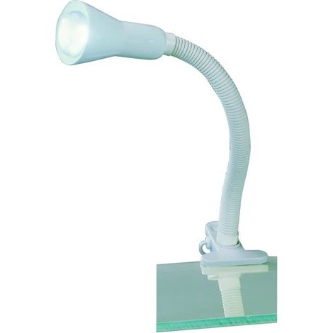 FLEXO LAMPADA CON PINZA FLESSIBILE + SPOT BIANCO H.30CM 1 LUCE ATTACCO E14