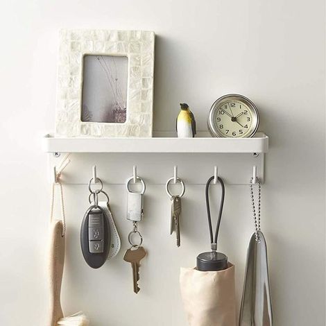 Étagère murale, porte-clés magnétique intelligent avec plateau blanc - RWWall Shelf (1/5)