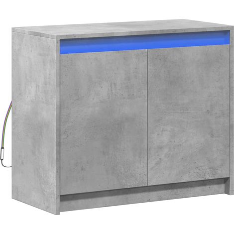 Aparador Cómoda Cómoda Armario Organizador Cocina Salón Salón con LED 72 x 34 x 61 cm Madera contrachapada Gris 020029806
